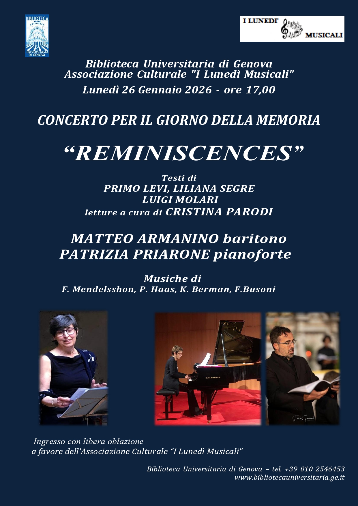 I Lunedi Musicali in Biblioteca Universitaria 2026